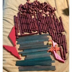 Lincoln Logs Frontiersman Set, ~150 Assorted Pieces, Vintage Wooden Building Toy